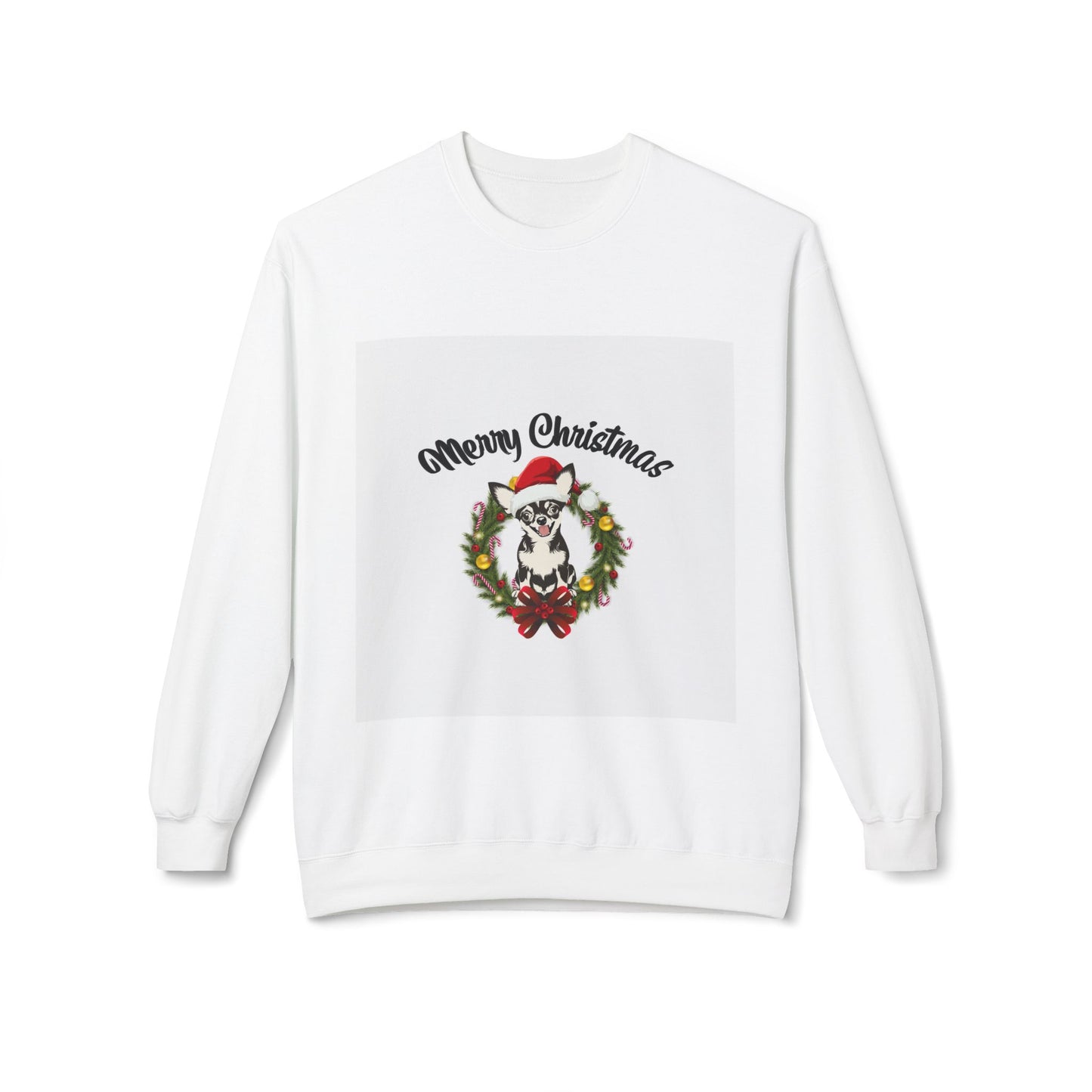 Merry Christmas Cat Crewneck Sweatshirt | Unisex Fleece Pullover